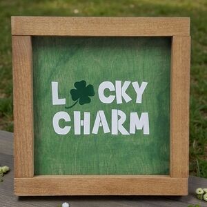 St Patricks Valentine Reversible Painted Crafted Wood Sign